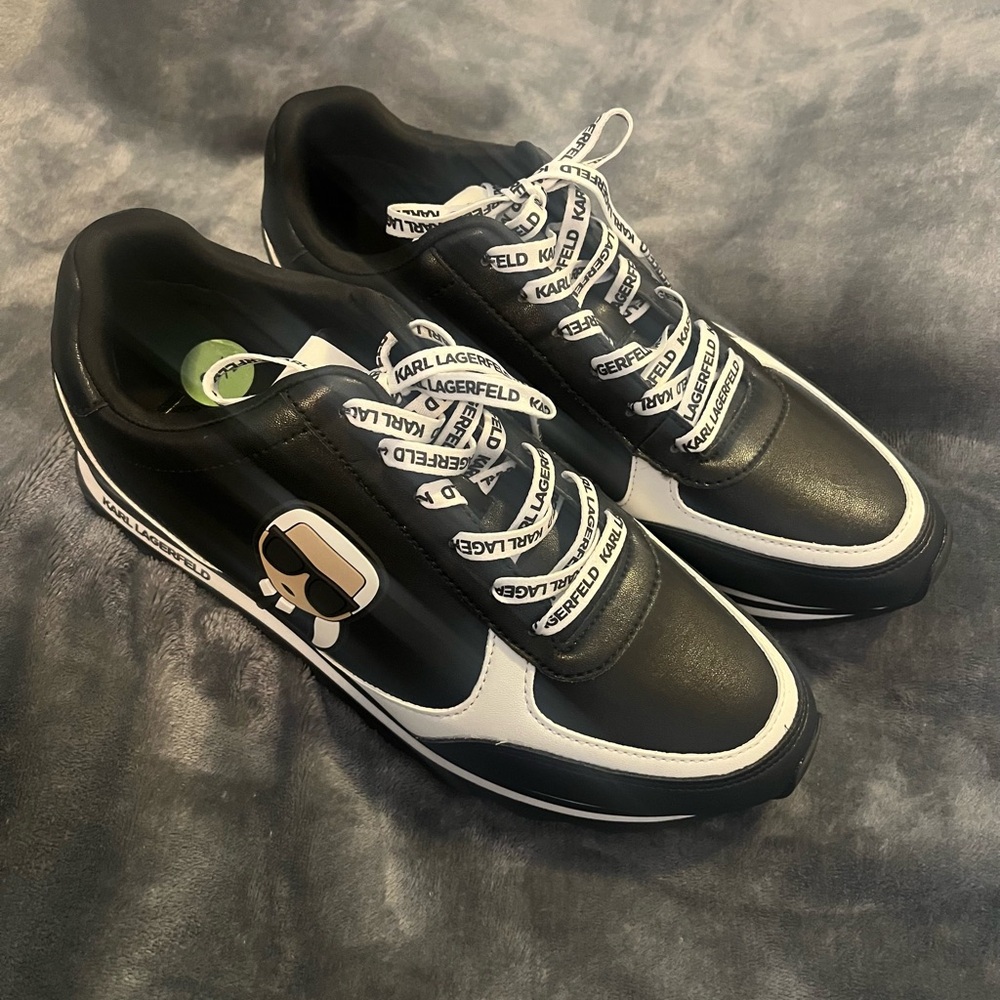 NEW Karl Lagerfeld Black and White Womens Sneakers